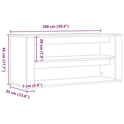 Klupa za cipele crni hrast 100x35x45 cm inženjerski drvo - Crni hrast 1 Cijena