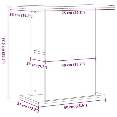 Stalak za akvarij crni hrast 75x36x72,5 cm Konstruirano drvo - Crni hrast 75 x 36 x 72.5 cm Cijena
