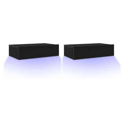 TV ormarići s LED svjetlima 2 kom. crni hrast 60x35x15,5 cm - Crni hrast 2 60 cm Cijena