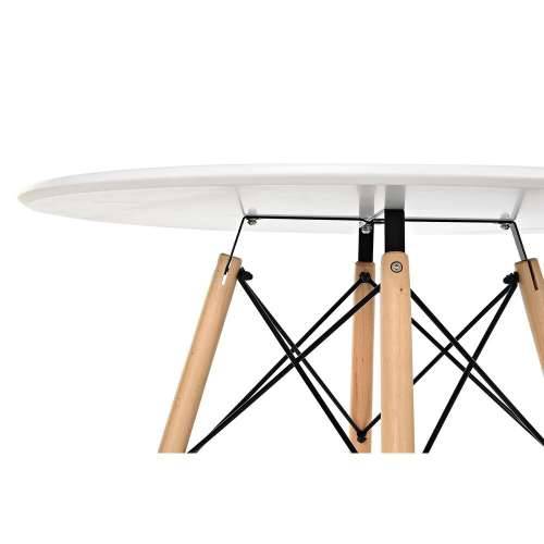 Blagavaonski stol DKD Home Decor Bijela Crna Prirodno Breza Drvo MDF 90 x 90 x 74 cm Cijena