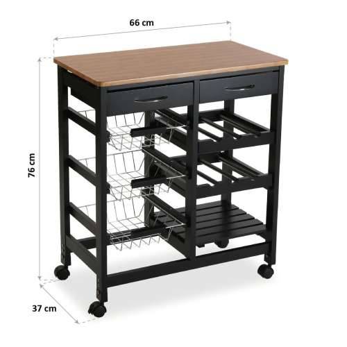 Kolica za Povrće Versa BK Drvo MDF (37 x 76 x 66 cm) Cijena