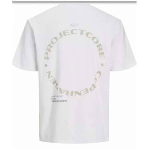 Muška Majica Kratkih Rukava Jack & Jones JCOPACER BACK PRINT TEE 12273297 Bijela Cijena