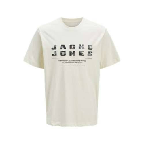 Muška Majica Kratkih Rukava Jack & Jones JCORECHARGE FRONT BRANDING TEE CREW NECK 12274716 Bijela Cijena