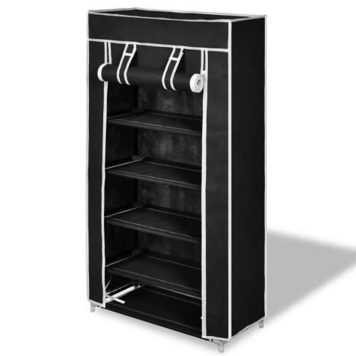 Ormarić za Cipele s Pokrovom od Tekstila 58 x 28 x 106 cm Crni - Crna 58 x 28 x 106 cm 1 Cijena