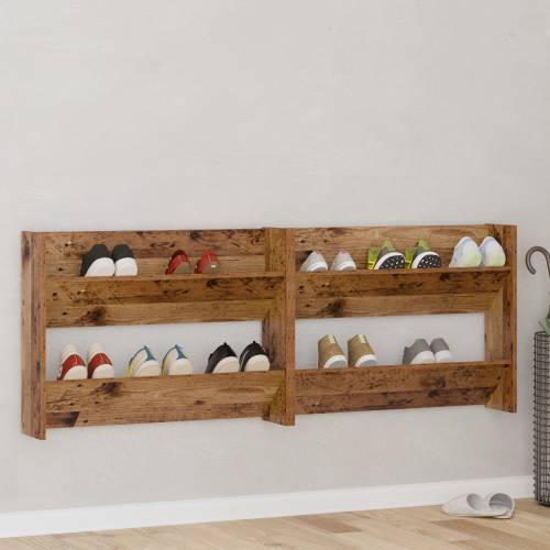 Ormarići za cipele na zidu 2 pcs Staro drvo 60 x 18 x 60 cm Cijena
