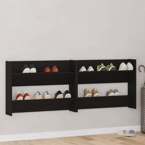 Ormarići za cipele na zidu 2 pcs Crni hrast 60 x 18 x 60 cm Cijena