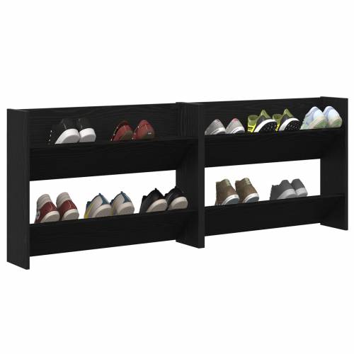 Ormarići za cipele na zidu 2 pcs Crni hrast 60 x 18 x 60 cm Cijena