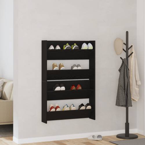 Ormarići za cipele na zidu 2 pcs Crni hrast 60 x 18 x 60 cm Cijena