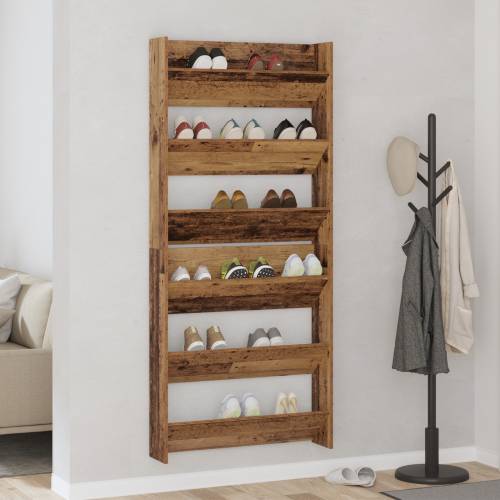 Ormarići za cipele na zidu 2 pcs Staro drvo 60 x 18 x 60 cm Cijena