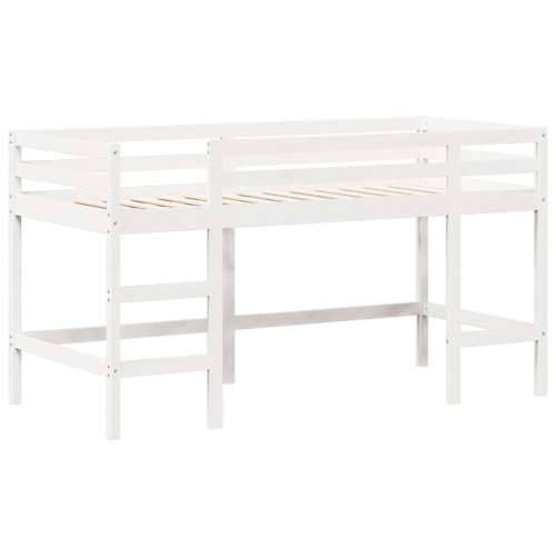 Krevet na kat s ljestvama i krovom bijeli 90x190 cm od borovine - Bijela 90 x 190 cm Cijena