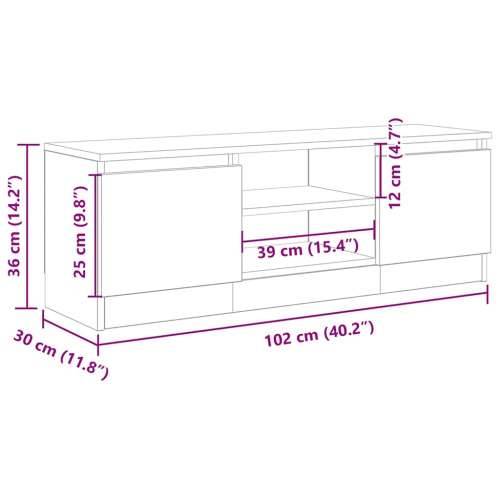 TV ormarić Artisan hrast 102x30x36 cm izrađeno drvo - hrast artisan 1 Cijena