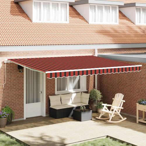Skrovita tenda Narančasta i smeđa 450 x 300 cm tkanina Cijena