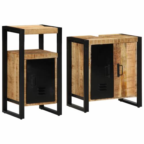 Set namještaja za kupaonicu 2 pcs Smeđa Čvrsto grubo drvo manga Cijena