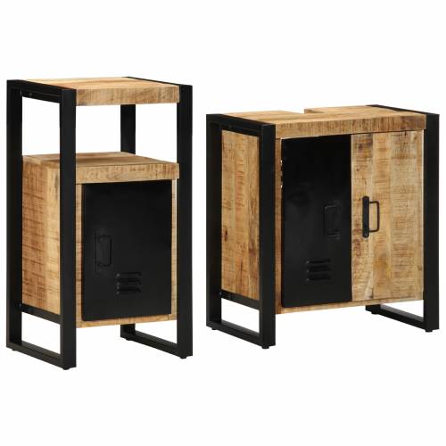 Set namještaja za kupaonicu 2 pcs Smeđa Čvrsto grubo drvo manga Cijena