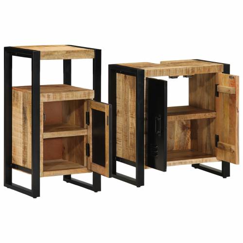 Set namještaja za kupaonicu 2 pcs Smeđa Čvrsto grubo drvo manga Cijena