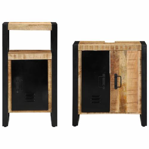 Set namještaja za kupaonicu 2 pcs Smeđa Čvrsto grubo drvo manga Cijena