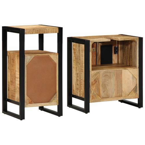 Set namještaja za kupaonicu 2 pcs Smeđa Čvrsto grubo drvo manga Cijena