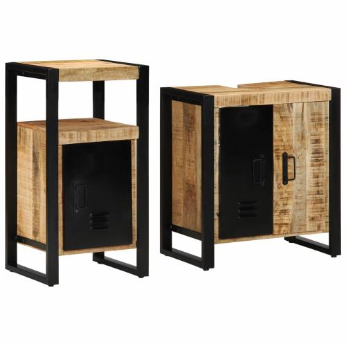 Set namještaja za kupaonicu 2 pcs Smeđa Čvrsto grubo drvo manga Cijena