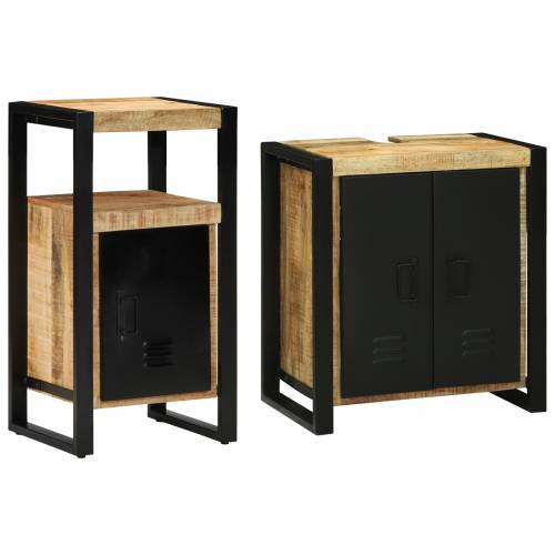 Set namještaja za kupaonicu 2 pcs Smeđa Čvrsto grubo drvo manga Cijena