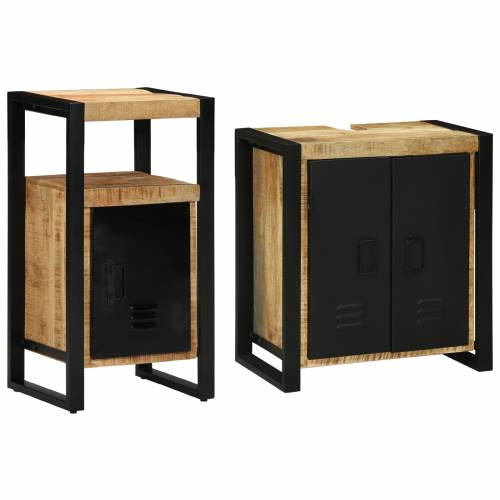 Set namještaja za kupaonicu 2 pcs Smeđa Čvrsto grubo drvo manga Cijena