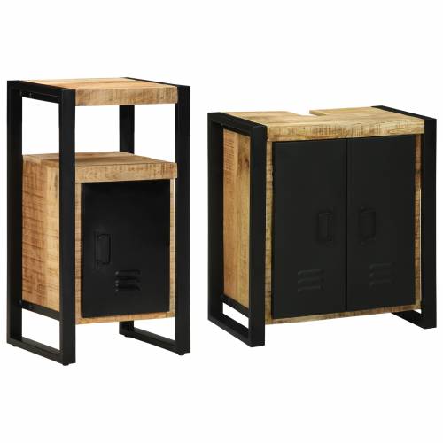 Set namještaja za kupaonicu 2 pcs Smeđa Čvrsto grubo drvo manga Cijena