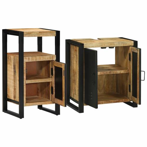 Set namještaja za kupaonicu 2 pcs Smeđa Čvrsto grubo drvo manga Cijena