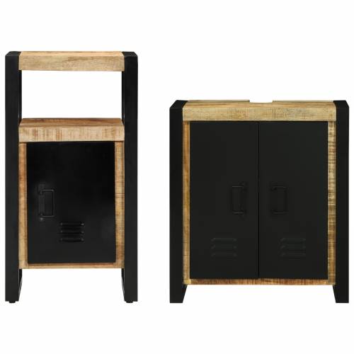 Set namještaja za kupaonicu 2 pcs Smeđa Čvrsto grubo drvo manga Cijena