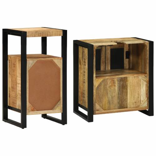 Set namještaja za kupaonicu 2 pcs Smeđa Čvrsto grubo drvo manga Cijena