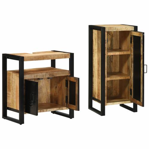 Set namještaja za kupaonicu 2 pcs Smeđa Čvrsto drvo manga Cijena