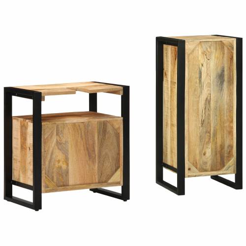 Set namještaja za kupaonicu 2 pcs Smeđa Čvrsto drvo manga Cijena