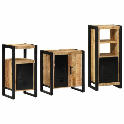 Set namještaja za kupaonicu 3 pcs Smeđa Čvrsto drvo manga Cijena