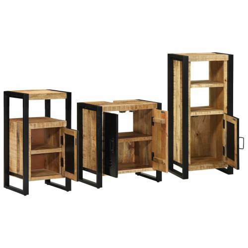 Set namještaja za kupaonicu 3 pcs Smeđa Čvrsto drvo manga Cijena