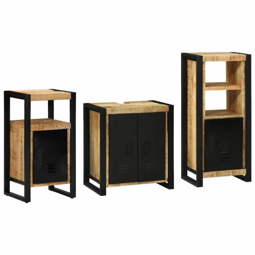Set namještaja za kupaonicu 3 pcs Smeđa Čvrsto drvo manga Cijena