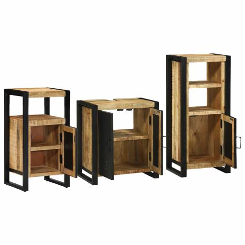 Set namještaja za kupaonicu 3 pcs Smeđa Čvrsto drvo manga Cijena