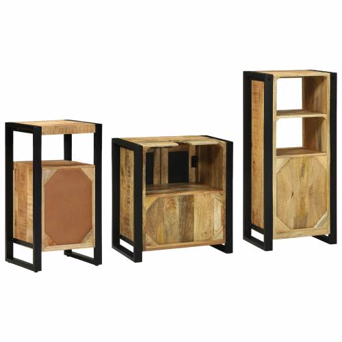 Set namještaja za kupaonicu 3 pcs Smeđa Čvrsto drvo manga Cijena