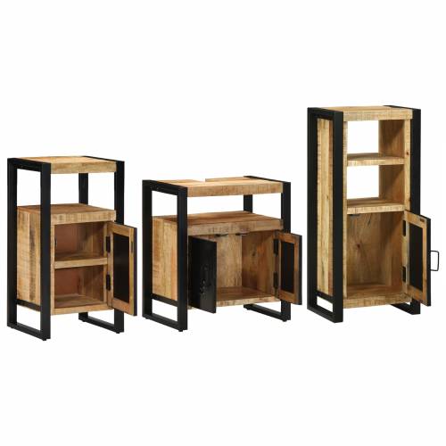 Set namještaja za kupaonicu 3 pcs Smeđa Čvrsto drvo manga Cijena