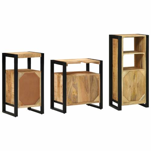 Set namještaja za kupaonicu 3 pcs Smeđa Čvrsto drvo manga Cijena
