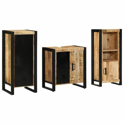Set namještaja za kupaonicu 3 pcs Smeđa Čvrsto drvo manga Cijena