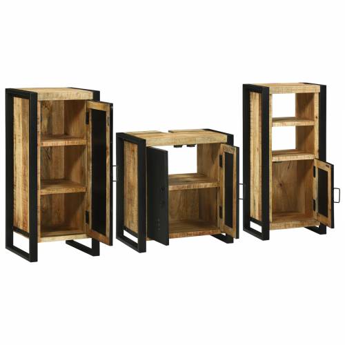 Set namještaja za kupaonicu 3 pcs Smeđa Čvrsto drvo manga Cijena