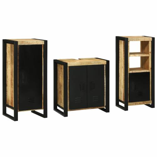 Set namještaja za kupaonicu 3 pcs Smeđa Čvrsto drvo manga Cijena