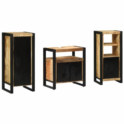 Set namještaja za kupaonicu 3 pcs Smeđa Čvrsto drvo manga Cijena