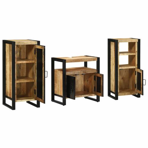Set namještaja za kupaonicu 3 pcs Smeđa Čvrsto drvo manga Cijena