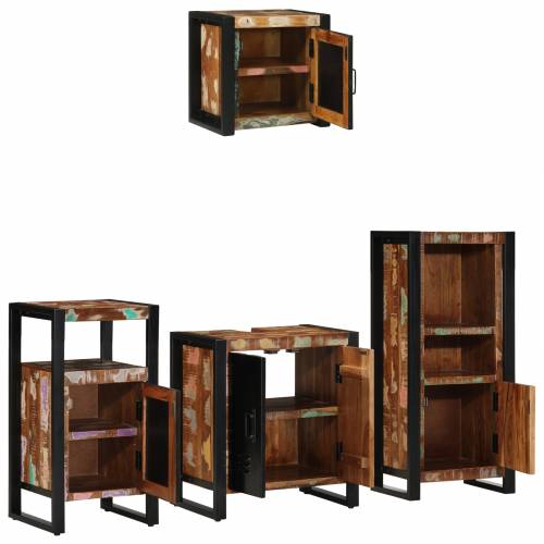 Set namještaja za kupaonicu 4 pcs Čvrsto reciklirano drvo Cijena