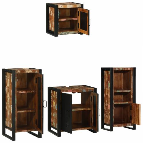 Set namještaja za kupaonicu 4 pcs Čvrsto reciklirano drvo Cijena