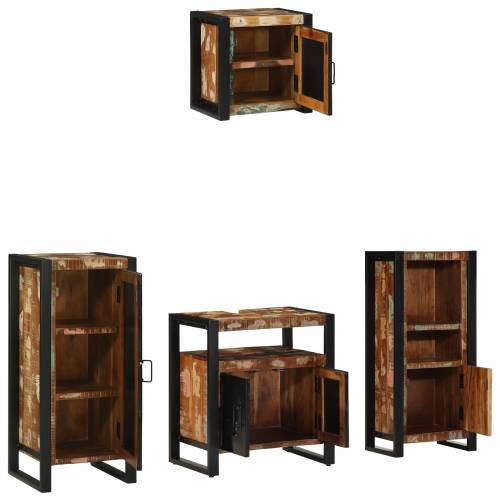 Set namještaja za kupaonicu 4 pcs Čvrsto reciklirano drvo Cijena