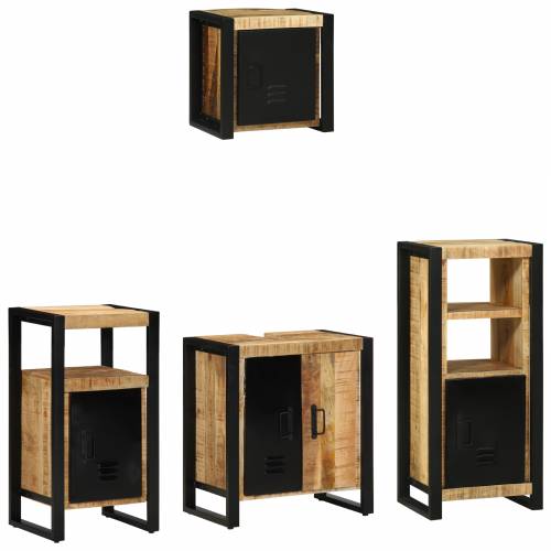Set namještaja za kupaonicu 4 pcs Smeđa Čvrsto drvo manga Cijena