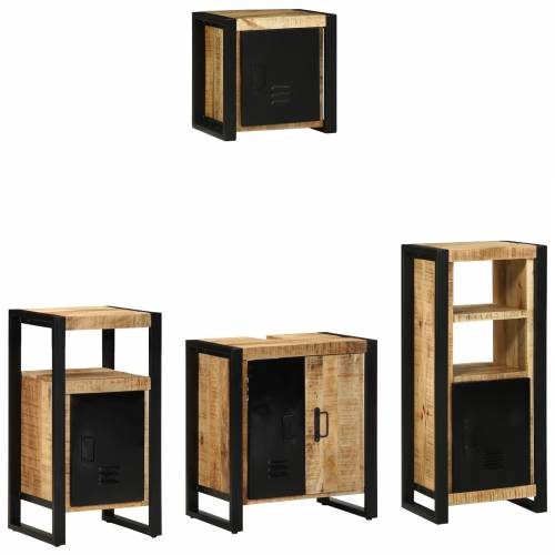 Set namještaja za kupaonicu 4 pcs Smeđa Čvrsto drvo manga Cijena
