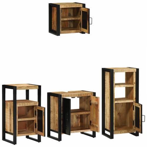 Set namještaja za kupaonicu 4 pcs Smeđa Čvrsto drvo manga Cijena