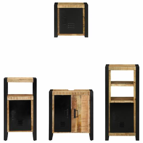 Set namještaja za kupaonicu 4 pcs Smeđa Čvrsto drvo manga Cijena