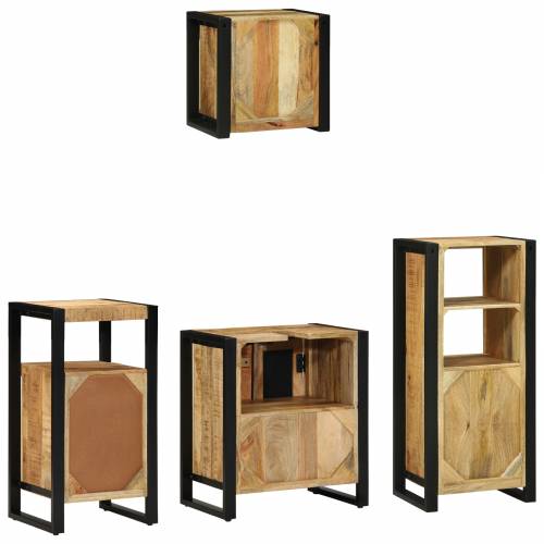 Set namještaja za kupaonicu 4 pcs Smeđa Čvrsto drvo manga Cijena